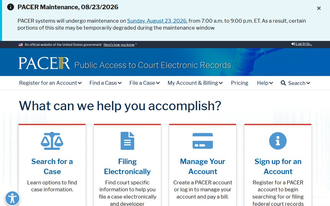 PACER federal court search entry for a Duluth resident name
