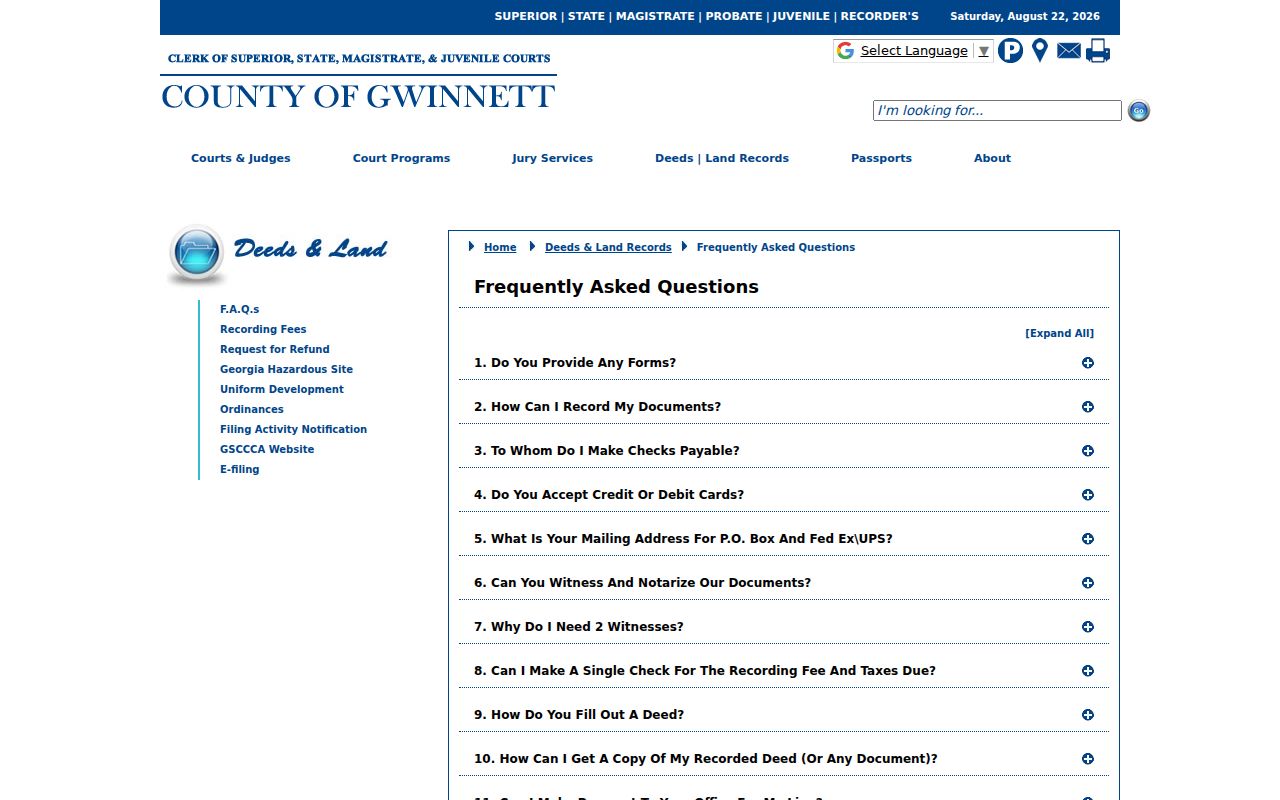 Gwinnett deed copy FAQ