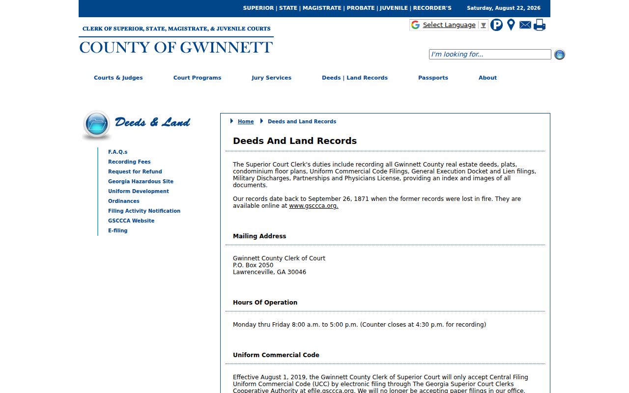 Gwinnett deed office access for Duluth records