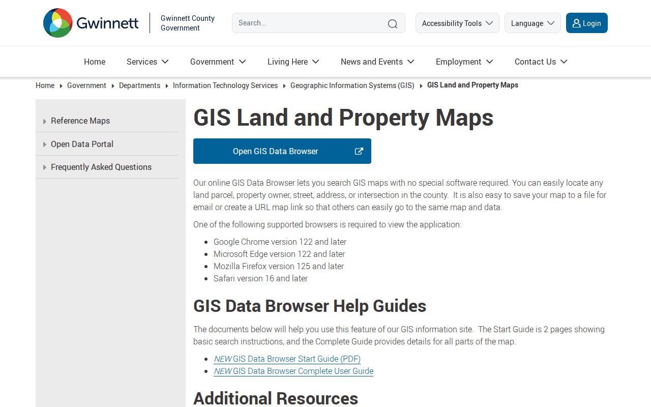 Gwinnett GIS Browser for Duluth street parcels