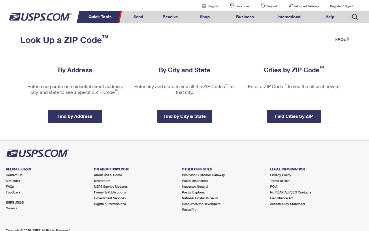 USPS address form for checking a Duluth ZIP code